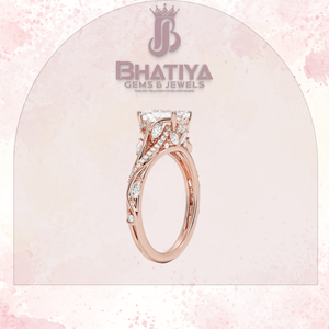 Emerald Cut Lab Grown Diamond Split Shank Ring 14K 18K Yellow Gold Engagement Fine Jewelry Wholesale OEM Manufacturer - Product Image 4