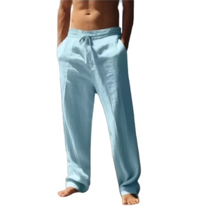 100% coton pantalons de survêtement survêtement Logo personnalisé pantalons de survêtement nouveau Style Baggy droit pour hommes polaire hommes pantalons lavés - Product Image 1