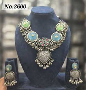 Nouveau Collier et Ensemble de Bijoux en Argent Allemand Plaqué Noir Oxydé Spécial Navratri 2025 pour Femmes et Filles Vente en Gros Amoureux de Garba - Product Image 6