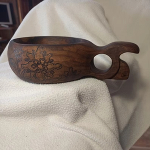 HOT SELL HANIYA EXPORT Handmade <b>Wood</b> Kuksa <b>Cup</b> Classical Nordic Traditional Portable Tea Mug for Outdoor Use - Product Image 1