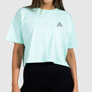 Meilleures ventes, prix bas, haut court uni pour femmes, tissu de haute qualité, coupe régulière, haut court en coton pour femmes - Product Image 6