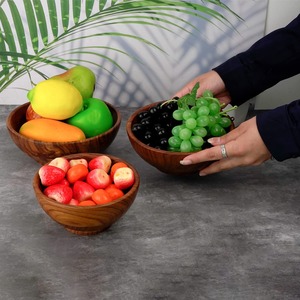 Tazón de madera pulida de alta calidad para ensaladas, frutas, sopas, embalaje personalizado disponible para exportación mundial - Product Image 3