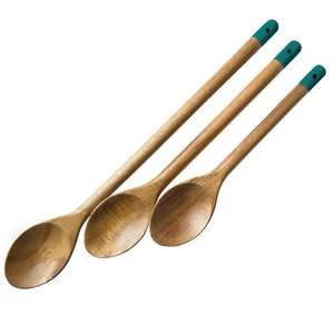 Cuillère à soupe en bois de hêtre à long manche Ustensiles de cuisine de luxe écologiques personnalisés Cuillères en bois pour la cuisine de l'Inde - Product Image 4