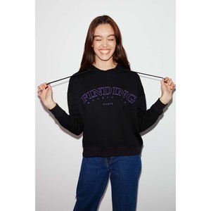 Sweat-shirt à capuche pour femme ETHIQUET Sydney, doublé en polaire, broderie sur le devant, coupe classique - Product Image 1