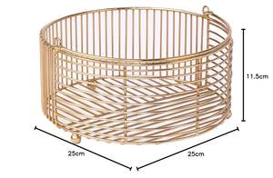 Hot Vantage Modern Fancy Premium Look Luxury Metal multiusos y cesta de alambre con acabado dorado para la decoración del hogar y la sala de estar - Product Image 3