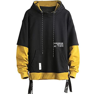 Personnalisable 100% coton hommes décontracté hiver sweats à capuche surdimensionné cordon capuche avec impression solide motif nouveaux hommes sweats - Product Image 6