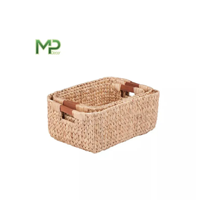 Cesta de almacenamiento de jacinto de agua natural tejida a mano con logotipo personalizado cesta de lavandería al por mayor para decoración de la casa - Product Image 3