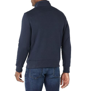 เสื้อสเวตเตอร์ฟิตเนสสำหรับผู้ชายเสื้อครอปแบบรูดซิปครึ่งสีล้วนสำหรับผู้ชายเสื้อสเวตเชิ้ตออกกำลังกายในฤดูใบไม้ผลิโลโก้ที่กำหนดเอง - Product Image 4