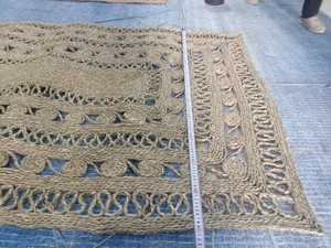 ราคาโรงงานที่ถูกที่สุดตกแต่งบ้านวินเทจพรมปูพื้นฟางและพรมที่ทําในเวียดนาม - Product Image 3