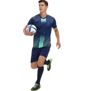 Logotipo personalizado niños deportes uniformes camiseta de fútbol azul amarillo dropshipping camiseta de fútbol kit de fútbol Conjunto de camiseta de fútbol - Product Image 4