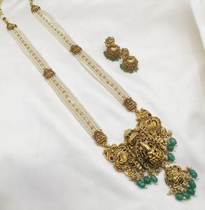 เซ็ตคริสตัลจี้มาลาแบบโบราณและไข่มุกแบบแฟนซีสำหรับปาร์ตี้สวมใส่ได้อย่างสมบูรณ์แบบสำหรับงานแต่งงานสำหรับผู้หญิง - Product Image 2