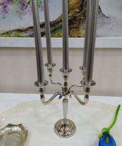 Handicraft New Black <b>Tall</b> Aluminum 5-Arm Candelabra <b>Table</b> Top Centerpiece Candle Holder Decorations for Wedding Party Metal - Product Image 2