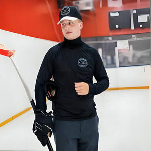 T-shirt intérieur de hockey sur glace en polyester, personnalisable, vente en gros, résistant aux coupures, protection du cou, couche de compression, respirant, séchage rapide - Product Image 1