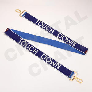 Give Em Hell Customized White Gold Seed Bead Bag Straps 'Hook Em Horns' Stylish <b>Fashion</b> <b>Accessory</b> Beaded Purse Strap - Product Image 3