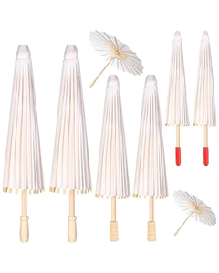 Meilleur prix, parapluies en papier faits à la main en bambou, parapluies de mariage, poignée en bois vietnamienne, blanc rustique, accessoires de photographie, baby shower - Product Image 2