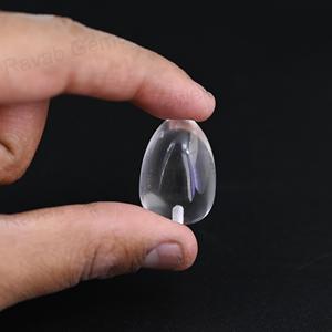 High Quality 10x15mm Natural Pink Quartz Smooth Loose Gemstone Briolette Half Top Drill Drops <b>Silver</b> Jewelry <b>Earrings</b> Making - Product Image 4