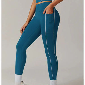 Women's Gym High Waist Yoga Pants Slim Fitness Workout Training Running <b>Leggings</b> Quick Dry Jogging Pant for Workout - Product Image 1