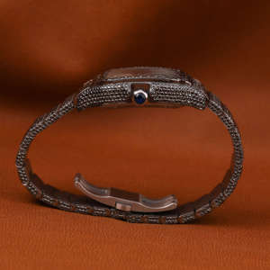 Lujoso reloj de moissanita Helado Negro completo, reloj de pulsera automático de oro con tachuelas cuadradas, reloj principal de diamantes para hombres - Product Image 5