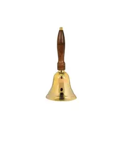Hand Bell Extra Luid Massief Messing Call Bell Handbells Met Houten Handvat