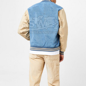 Custom Design High Quality Letterman <b>Jackets</b> Custom Made <b>Men</b> Cotton Jeans Letterman Winter <b>Jacket</b> - Product Image 5