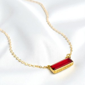 สร้อยคอโกเมนสี่เหลี่ยมสำหรับบาร์ที่กำหนดเองสร้อยคอหินนำโชคทรงสี่เหลี่ยมผืนผ้า - Product Image 1