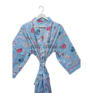 Beautiful Women's Lightweight Cotton Kimono Floral Print Long Sleepwear Night Robe Comfortable Breathable Front Summer Spring - Product Image 4