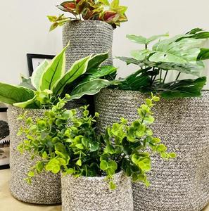 Panier de rangement en coton écologique DIVTIK DECOR avec design tressé, multifonctionnel, multi-usages, décoration d'intérieur, forme ronde - Product Image 1