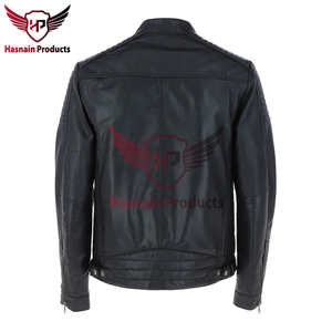 แจ็กเก็ตนักขี่จักรยานหนังผู้ชายสีดำคลาสสิกแจ๊กเก็ตมีสไตล์และทนทานสำหรับนักขี่จักรยานและผู้ค้าส่งแฟชั่น - Product Image 2