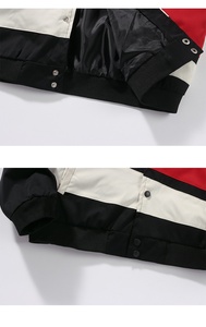 Moda de fútbol de moda nueva chaqueta de bombardero bordada para hombres Hip Hop letra empalme ropa de béisbol chaqueta Y2K - Product Image 4