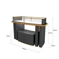 Vitrine de bijoux noire directement vendue en usine Vitrine de bijoux moderne avec éclairage LED en verre trempé et design en métal