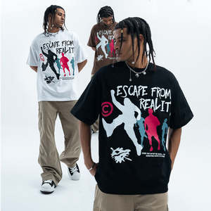 T-shirt personnalisé unisexe Heavyweight Boxy Acid Wash Fading Graphic T-Shirt Vintage High Street Hip Hop Cotton Oversized Design for Men - Product Image 1