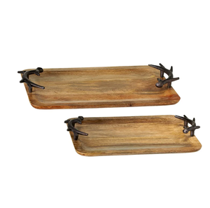 ถาดไม้อะคาเซียทรงกลมชุด2ชิ้นถาดไม้อาคาเซียทรงกลมดีไซน์ยอดนิยม - Product Image 4