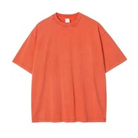 Streetwear en coton avec impression personnalisée, vêtements pour hommes, vêtements grande taille, T-shirt surdimensionné vintage délavé à l'acide, à épaules tombantes, High Street
