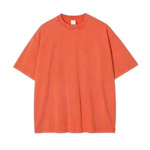 Camisetas con estampado personalizado, ropa de calle de algodón, ropa de hombre de talla grande, camiseta de gran tamaño con lavado ácido Vintage y hombros caídos, High Street - Product Image 3