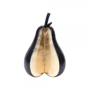 Wholesale Price creative Design Office decoration crafts Metal Pear sculpture indoor for gifts wedding Table Top Pear Abstract