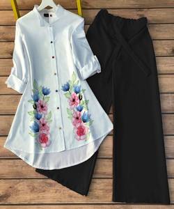 DERNIER TOP IMPRIMÉ NUMÉRIQUE EN POLY RAYON AVEC PALAZZO CASUAL WEAR PRIX DE GROS VÊTEMENT ETHNIQUE - Product Image 1