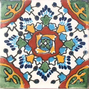 90 Azulejos de cerámica de arcilla mexicana TalaVERA Uso de pared o piso TALAVERA MEXICO POTTERY-Accesorios para pisos # C032 - Product Image 1