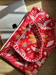 Indian Handmade Modern Durable Lightweight <b>Laptop</b> Bag Quilted Soft Cotton Fabric Business Sling Carry Zip Closure Travel - Product Image 4