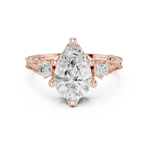 Anneau de découpe florale 10K Design creux pour elle - Product Image 2