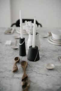 Bougeoir en marbre noir superfin Bougeoir décoratif nouveau design fabriqué à la main pour l'éclairage de Noël - Product Image 2