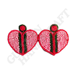 Boucles d'oreilles pour femmes en coton perlé brodé, faites à la main, multicolores, bijoux fantaisie, meilleure qualité, style sportif, pour la rentrée scolaire - Product Image 1