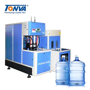 Mesin peniup botol air plastik, botol air semi otomatis 3 hingga 5 galon
