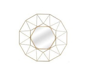 Venta al por mayor Marco de aleación de hierro Estilo moderno Espejos de forma redonda decorativos de pared negros y dorados 60CM 80CM - Product Image 2