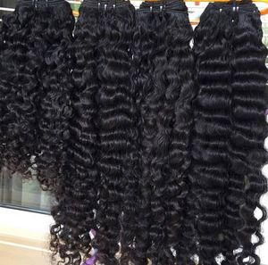 Venta al por mayor de extensiones de cabello humano virgen recto sin procesar 10A 12A Grado hinchable Paquetes rizados del vendedor - Product Image 1