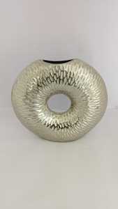 Florero de Metal de decoración de mesa de hierro de dos piezas de oro antiguo tamaño personalizado aceptable al por mayor para bodas jarrón de suelo brillante - Product Image 6