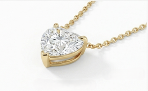 Colgante de Oro Amarillo de 18K con Diamante Cultivado en Laboratorio con Corte Corazón, Certificado IGI, Estilo Clásico para Mujer, Joyería de Boda para Ella - Product Image 3