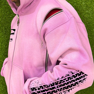 เสื้อฮู้ดสวมหัวสำหรับผู้ชายโอเวอร์ไซส์ผ้าฝ้าย100% 3D ย้อมสีล้วนมีกระเป๋าพิมพ์ลายพัฟปักสไตล์ฤดูหนาว - Product Image 6
