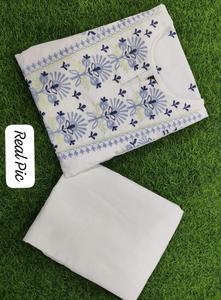 Ropa festiva Readymade Mujeres Ropa étnica Venta al por mayor Ropa de diseñador Algodón blanco Hermoso Cambric Bordado Top y pantalón - Product Image 4