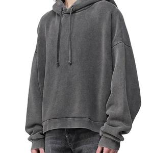 Etiqueta privada personalizada 500 Gsm Heavyweight Pullover Hoodie Oversized 100% algodón para invierno Plain Dyed - Product Image 5