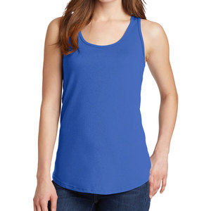 Camiseta sin mangas transpirable gimnasio para mujer con logotipo personalizado Azul Real - Product Image 1